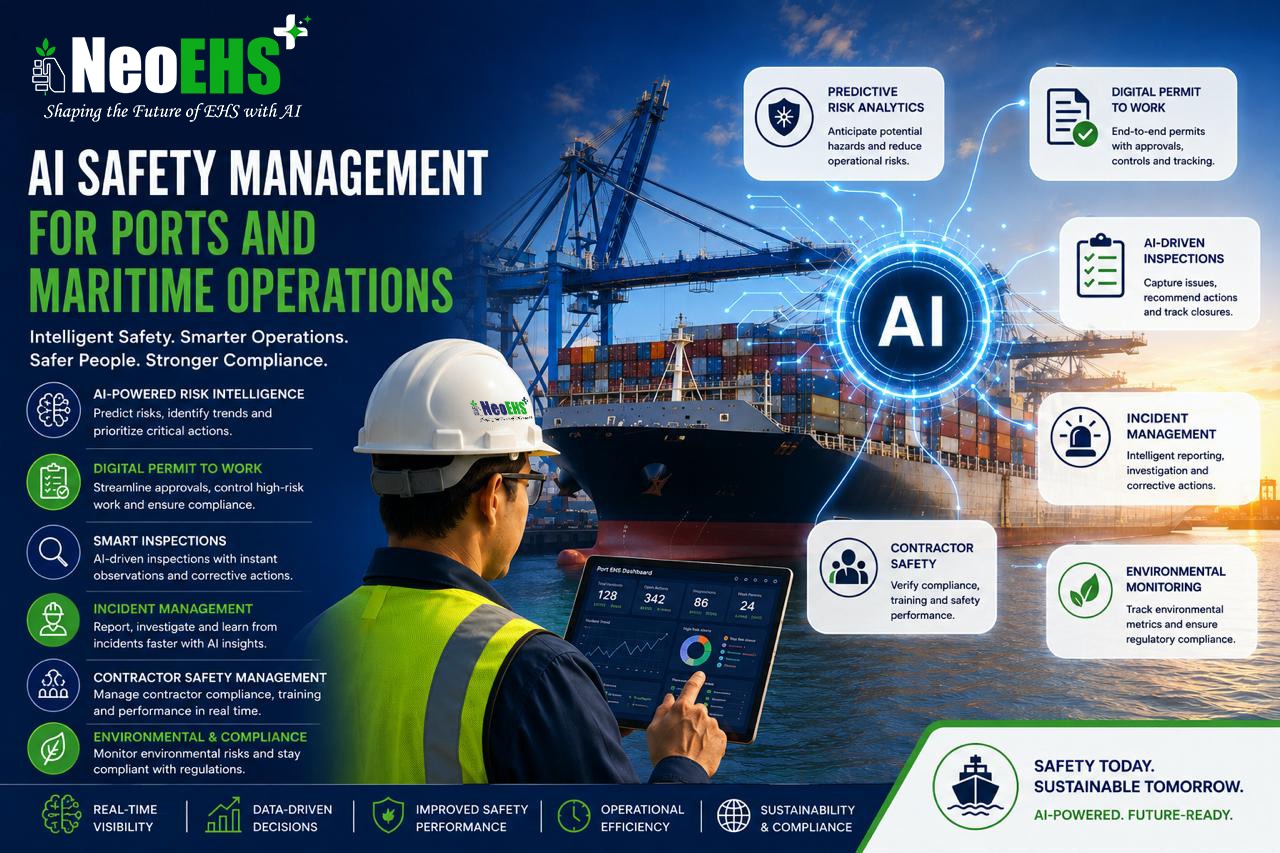 AI safety management for ports and maritime operations with digital risk, inspection and compliance monitoring