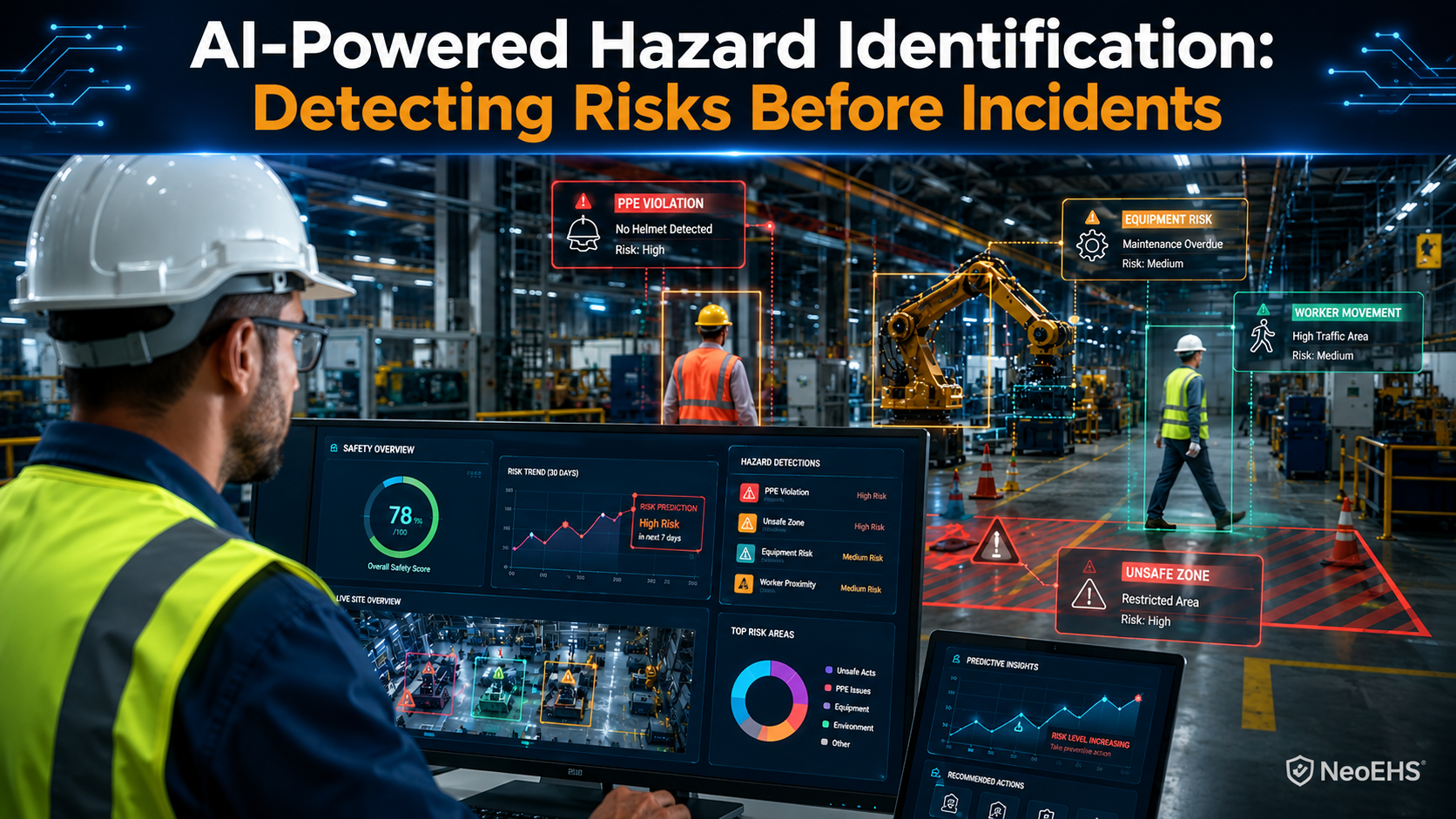AI-powered hazard identification detecting workplace risks before incidents