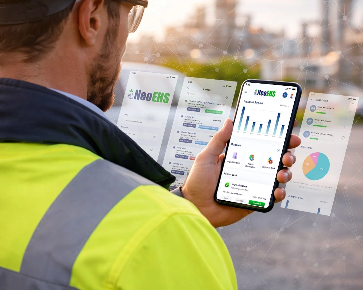 Mobile EHS app for incident reporting, safety inspections and real-time data access on smartphones
